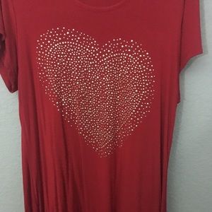 Red Nouvelle Collection Heart Shirt